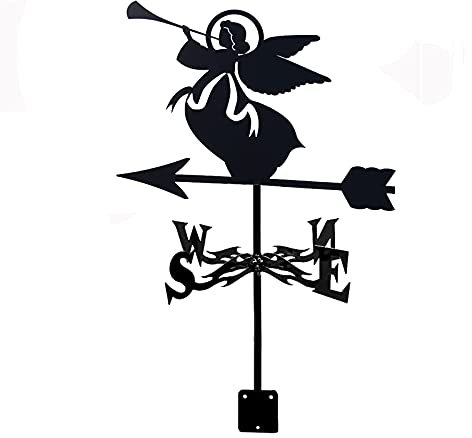 CAZARU Girouette fée Vaches girouette girouette indicateur de Direction du Vent en Acier Inoxydable Durable avec revêtement antirouille pour Jardin terrasse Cour décoration