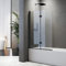 Duschwand für Badewanne Faltbar 100 x 140 cm 2 teilig Faltbar mit 6mm Sicherheitsglas NANO Beschichtung Faltwand,Schwarz Aluminiumrahmen, leicht zu Reinigen