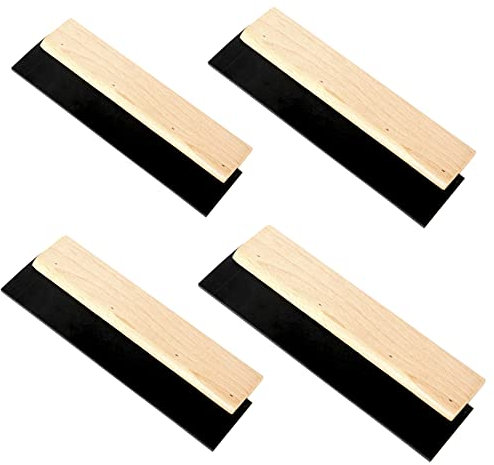Toolty Esparcidor de lechada 150, 200, 250, 300 mm, mango de madera, para azulejos, juntas, bricolaje, juego de 4