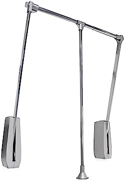 Emuca - Kleiderlift für Garderoben Hang Wandmontage, Kleiderlift für Schrank, Ausziehbarer Kleiderlift 600-830mm, Verchromt, Stahl und Kunststoff, 1 einh