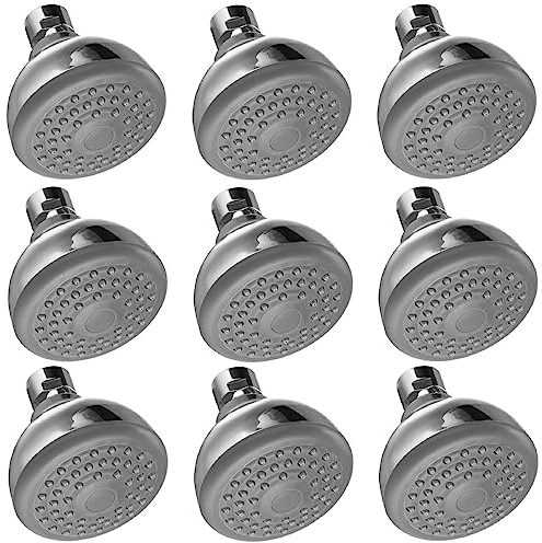 9x Duschkopf Brausekopf mit Antikalk - Düsen Wand, hochwertig verchromt 1/2 Zoll