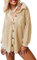 Dokotoo Bluse Damen Langarm Lässig Oberteile Hemd Langarmshirt Waffel Knopfleiste Oberteil Blusen Einfarbig Shirts Stehkragen Elegant Hemdjacke Locker Hemdbluse Aprikose M