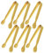 WLLHYF 6 Stück Edelstahl Zuckerzange Lebensmittelzange Zucker Salatzange Candy Clip Küchenzange Gebäckzange für Catering Hochzeit Büfett Grill(Gold)