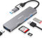 USB C Hub, HRSDEIE 6 in 1 USB-C Multiport Adapter with 5Gbps Data Transfer, SD/TF Card Slot, 5V/2.4A Power Supply Multiple Port Extension Hub for Laptop, MacBook, iMac, iPad Pro, Galaxy S22 and More
