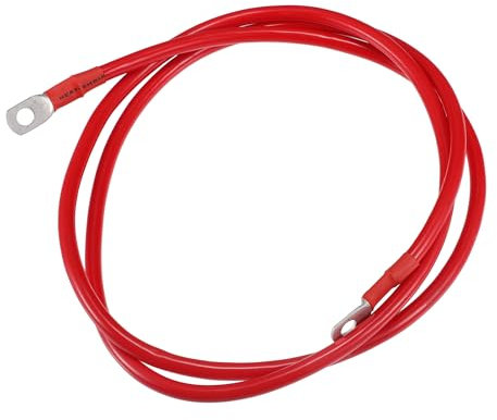 A ABSOPRO 6 AWG Battery Cable Stronger 152cm 5FT 6 AWG Gauge Car Battery Inverter Cable with 5/16 Inch Lugs Pure Copper Red