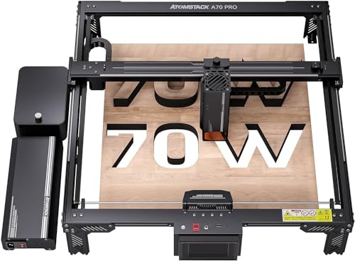 ATOMSTACK A70 Pro 70W Laser Graviermaschine, Lasergravur Maschine Laser Cutter mit F60 Auto Air Assist Kit, Arbeitsbereich 400 * 500 mm