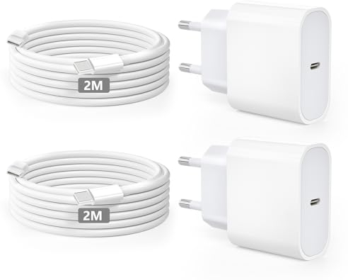 Cargador para iPhone 16 15 Carga Rapida 20W Cargador USB C Carga Rapida, 2Pack Tipo C Cargadores con 2M Cable USB C, Charger Type C para iPhone 16 Pro/16 Pro Max/16 Plus/15 Pro/15 Pro Max/15 Plus