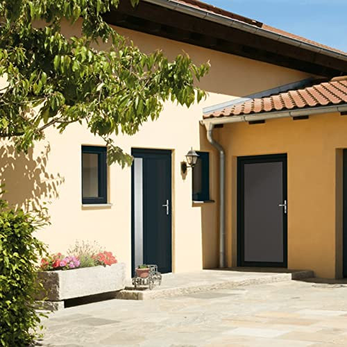 Gecheer Puerta entrada antracita 98 x 200 cm de PVC-PLT2734