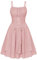 SCARLET DARKNESS Robe corset victorienne pour femme, taille haute, longueur genou, rose clair, XL