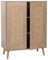 Mendler Highboard HWC-M38, Kommode Schrank Sideboard, Staufächer, Kubu Rattan Holz 106x80x41cm - Eiche-Optik