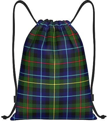 KWQDOZF Mochila con cordón MacArthur Modern Tartan Sackpack para deportes gimnasio mediano