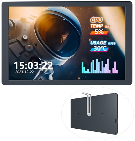 Waveshare 8-Inch USB Monitor, 1280x800 Resolution, Black, Music Spectrum Analysis Function, CNC Metal Case, Desktop Secondary Screen, One-Cable Connection