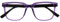OPULIZE LEO Lesebrille - Großes Rechteckiges Gestell - Lila - Schwarze Bügel - Herren Damen - Federscharniere - R55-5 - +3.00
