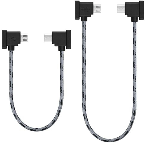 1FT+0.5FT(2 pack) Micro to USB C Remote Controller Cable for IPhone 15 Pro, DJI Mavic Mini,Mini SE, Mavic 2 Pro/Zoom,Mavic Air,Mavic Pro, Spark, DJI Drone to Tablet Cable OTG Data Cord Accessories