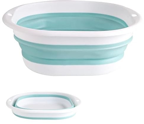 KISUOMAOYI Collapsible Washing Up Bowl - Portable Silicone Basin for Outdoor Camping, Travel, Space-Saving Folding Washtub (3L), Multipurpose Plastic Basket Sink