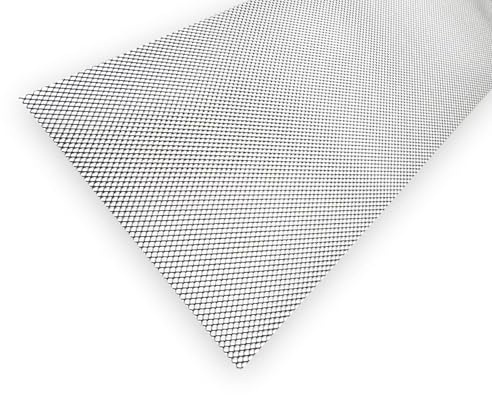 M MOTOS Griglia Sportiva Universale per Tuning Auto Argento Dimensione dell'anello 25x100 cm Dimensione dell'anello 6x4 mm - Lamiera Forata, Auto Tuning - Materiale Flessibile, Facile da Tagliare, Sol