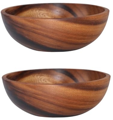 Amosfun 2 Stk Holzschüssel Salatschüssel Aus Zedernholz Gericht Retro-nudelschalen Küchenschrank-organizer Obstdekor Kreative Obstschale Schüsseln Runde Flair Servierschüssel Nudelschüssel