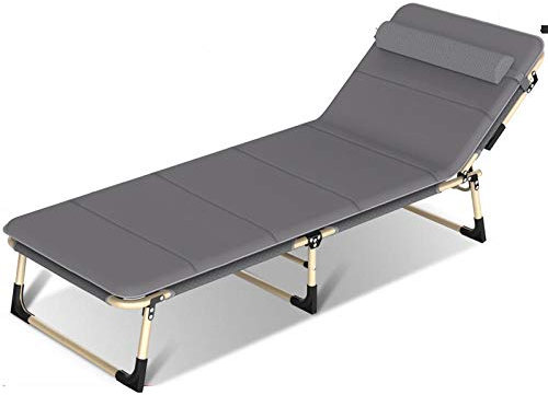 Großer faltbarer Liegestuhl für den Garten, verstellbare Unterstützung, silbergrau, faltbare Sonnenliege für Entspannung im Freien, 150 kg Kapazität