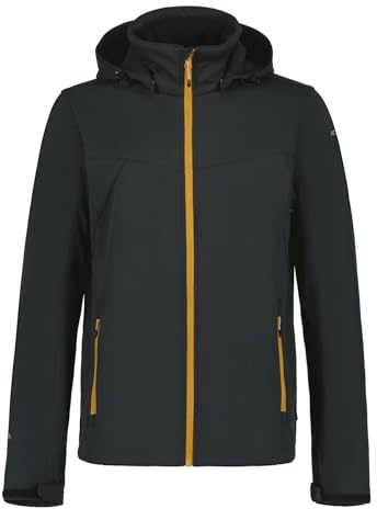 ICEPEAK Herren Softshelljacke Outdoorjacke Kapuzenjacke Funktionsjacke Biggs, Farbe:Anthrazit, Artikel:-290 anthrazit, Größe:56