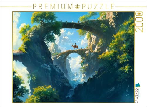 CALVENDO Puzzle Brücken in Allen Ebenen - Anime Landschaft | 2000 Teile Lege-Größe 90 x 67 cm Foto-Puzzle für glückliche Stunden