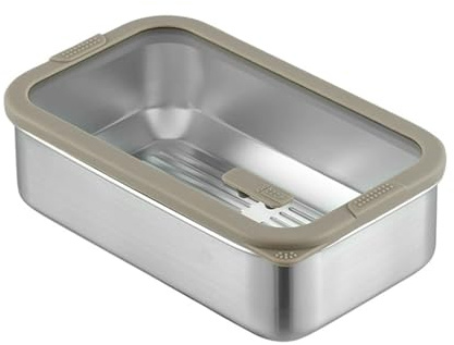 YULIAO 1 Pieza Tartera Comida Trabajo, Fiambrera Acero Inoxidable, Lunch Box Niños, Fiambreras Para Fiambre, Se Puede Calentar En Un Horno Microondas, Materiales Saludables, Ligero y Portátil