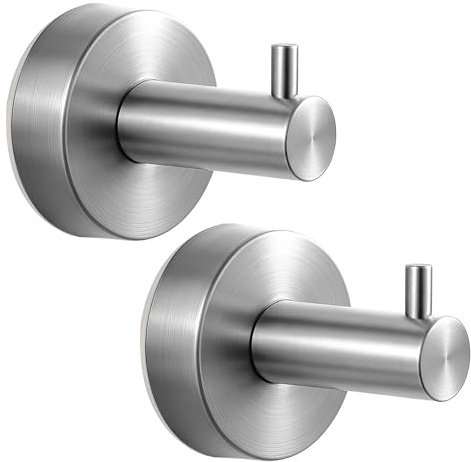 saerryor 2 Pcs Suction Hooks, Strong Vacuum Adhesive Hooks No Drilling for Shower Bathroom Kitchen Bedroom Glass Door