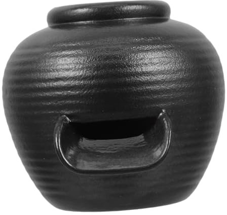 Toddmomy Brunnen Fließendes Wasser Tontopf Teichbrunnen Tischbrunnen Wasserbrunnen Zimmerbrunnen Indoor Gartenbrunnen Tiere Desktop Brunnen Schwarze Keramik