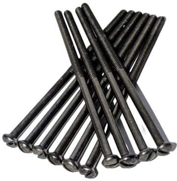 Black M3.5 Slotted Raised Countersunk Electrical Socket Screws – 3.5mm x 75mm – Pack of 20 – Durable, Corrosion-Resistant – Ideal for Electrical Fittings, Switches & Socket Installations
