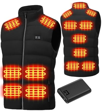 QLWY-MQ Electric Heated Gilet for Men: Lightweight Heated Body Warmer - Winter Smart Heating Jacket with Battery Pack for Outdoor Hiking Skiing Camping Hunting Fishing Riding