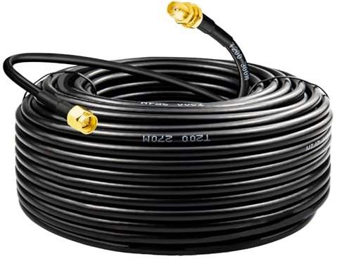 BOOBEIR 30M LMR200 Equivalent SMA Male to SMA Female Cable 50 Ohm Ultra Low-Loss Coaxial Extension Cable for 5G/6G LTE, WiFi 6E, GPS, Ham Radio, ADS-B, RF Antenna Router Modem (Not for TV)