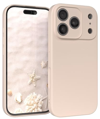 EAZY CASE - Silikonhülle für iPhone 17 Pro Hülle Silikon Case Beige weich stoßfeste Handyhülle Schutzhülle mit Kameraschutz Dünn Premium Schutz Cover TPU Phone Bumper in Pastell Taupe Matt