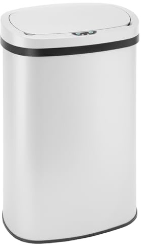 FDW Küchenmülltonne mit Sensor & Deckel | Edelstahl | 50L | Weiß | 50 L Küchenmülleimer,Sensor-Mülleimer,Smart, Automatisch, Berührungslos, Elektrischer Mülltonne, Wasserdicht