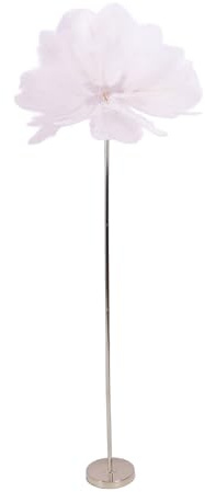Hamwesh Feder-Stehlampe, 61 Zoll, Handgefertigte Nordische LED-Stehlampe, Stufenloses Dimmen, USB-Straußenfeder- mit 50 Abnehmbaren Federn, Touch-Schalter für Wohnzimmer, Büro, Hotel (WHITE) (PINK)