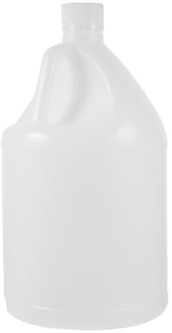 GLSTOY White Plastic 4 Liter Gallon Bottle with Handle and Lid, Sturdy Hdpe Container for Water, Oil, and Liquid Storage, Suitable for Household and Garden