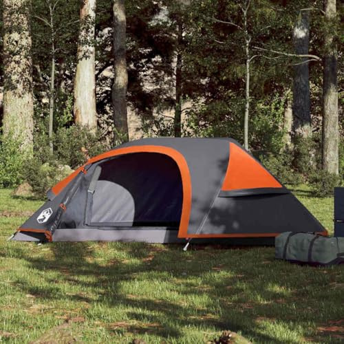 Ziaphsol Kuppel Campingzelt 1 Person Orange, wasserdichtes Polyester mit PU-Beschichtung, belüftetes Outdoor Zelt mit Moskitonetz, Packmaß 52 x 12 x 12 cm für Wanderung Trekking Festival