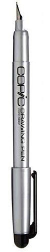 COPIC Drawing Pen F01, Black, Zeichen-Stift mit harter Feder und wasserbeständiger Pigmenttinte