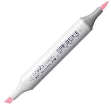 Copic Sketch Coloured Marker Pen - (RV-10) Pale Pink, For Art & Crafts, Colouring, Graphics, Highlighter, Design, Anime, Professional & Beginners, Art Supplies & Colouring Books