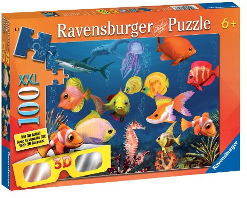 Ravensburger 13627 - Faszinierende Unterwasserwelt - 100 Teile 3D XXL Puzzle (Mit 3D Brille)