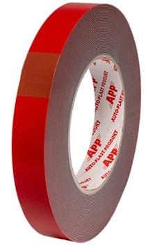 AUTO-PLAST PRODUKT APP Acryl Tape Doppelseitiges Klebeband Extra Stark | Doppelseitiges Wasserdichtes Montageband | Rot | 10m Länge, 19mm Breite