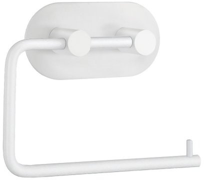 Beslagsboden Toilettenpapierhalter Design selbstklebend aus gebürsteter Edelstahl, weiß
