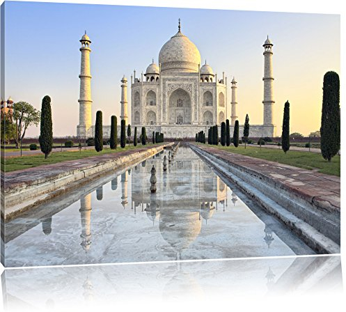 Pixxprint Taj Mahal, Größe: 120x80cm, Leinwandbild, fertig gespannt, Wandbild, Dekoration, Kunstdruck, kein Poster