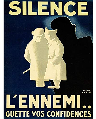 Wee Blue Coo War Wwii France Loose Talk Enemy Shadow Silence Art Print Poster Wall Decor Kunstdruck Poster Wand-Dekor-12X16 Zoll