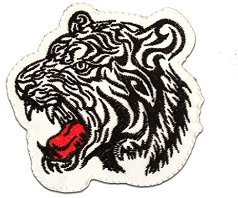 Catch the Patch Tiger Aufnäher zum Aufbügeln 7,5 x 8 cm Bügelbild für Kinder Mädchen mit Lieblingstier Wild, Bügelpatch Patches Bügelflicken