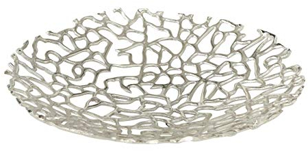 BOLTZE Deko-Schale Fidan Silber Aluminium (40cm rund)