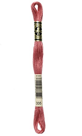 DMC 117-335 Mouline Stranded Cotton Six Strand Embroidery Floss Thread, Rose, 8.7-Yard
