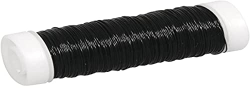 Rayher 2405501 Schmuck-Häkeldraht, schwarz, 0,30 mm ø, Spule 50 m, Schmuckdraht, farbig lackierter Kupferdraht, zum Basteln von Schmuck und Edelsteinbäumchen