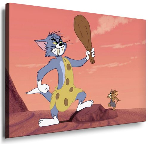 Tom und Jerry Kinderzimmer_Bild - 100x70cm k. Poster ! Bild fertig auf Keilrahmen ! Pop Art Gemälde Kunstdrucke, Wandbilder, Bilder zur Dekoration - Deko / Bilder für Kinderzimmer - Babyzimmer