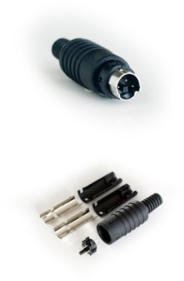3 PIN - Mini DIN Male Solder Connector - Audio Video & Data Cable End Plug SVHS - Loops
