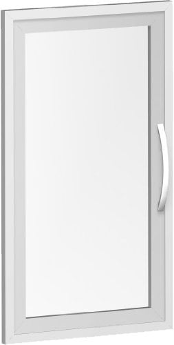 Gera Möbel S-342901-GT Glasflügeltür Mailand 2 OH mit Holzrahmen Griff Links oder rechts für Korpusbreite 40 cm