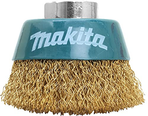 Makita D-39746 - Cepillo de alambre de 60 mm insercion m14 con forma copa ondulada de acero latonado 0,3 mm
